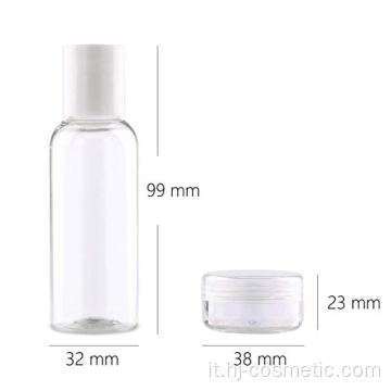 Le bottiglie di viaggio di plastica svuotano la dimensione della tenuta di dimensione cosmetica di viaggio dell&#39;insieme 10pcs
